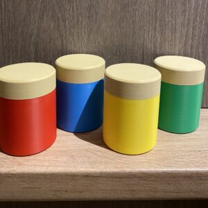 Vulpotjes in de hoofdkleuren